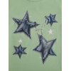 image:imageRoseSeek Girls Geometric Star Graphic Tee Tops Casual Summer Short Sleeve Crew Neck T ShirtGreen