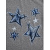 image:imageRoseSeek Girls Geometric Star Graphic Tee Tops Casual Summer Short Sleeve Crew Neck T ShirtGrey
