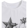 image:imageRoseSeek Girls Geometric Star Graphic Tee Tops Casual Summer Short Sleeve Crew Neck T ShirtGrey White