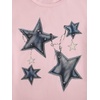 image:imageRoseSeek Girls Geometric Star Graphic Tee Tops Casual Summer Short Sleeve Crew Neck T ShirtPink