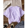 image:imageRoseSeek Girls Geometric Star Graphic Tee Tops Casual Summer Short Sleeve Crew Neck T ShirtPurple