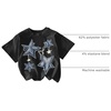 image:imageRoseSeek Girls Geometric Star Graphic Tee Tops Casual Summer Short Sleeve Crew Neck T ShirtStar Print Black