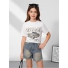 image:imageRoseSeek Girls Graphic Drop Shoulder Star Print Tee Tops Short Sleeve Crew Neck Summer ShirtsCamo White