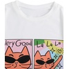 image:imageRoseSeek Girls Graphic Drop Shoulder Star Print Tee Tops Short Sleeve Crew Neck Summer ShirtsCat White