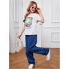 image:imageRoseSeek Girls Graphic Drop Shoulder Star Print Tee Tops Short Sleeve Crew Neck Summer ShirtsTree White