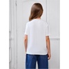 image:imageRoseSeek Girls Graphic Drop Shoulder Star Print Tee Tops Short Sleeve Crew Neck Summer ShirtsTree White