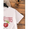 image:imageRoseSeek Girls Graphic Drop Shoulder Star Print Tee Tops Short Sleeve Crew Neck Summer ShirtsWhite and Red