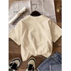 image:imageRoseSeek Girls Graphic Print Tee Shirt Round Neck Short Sleeve T Shirts Summer Cute Trendy TopsBeige