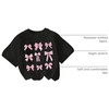 image:imageRoseSeek Girls Graphic Print Tee Shirt Round Neck Short Sleeve T Shirts Summer Cute Trendy TopsBlack and Pink
