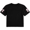 image:imageRoseSeek Girls Graphic Print Tee Shirt Round Neck Short Sleeve T Shirts Summer Cute Trendy TopsBow Black