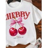 image:imageRoseSeek Girls Graphic Print Tee Shirt Round Neck Short Sleeve T Shirts Summer Cute Trendy TopsBowknot White