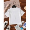 image:imageRoseSeek Girls Graphic Print Tee Shirt Round Neck Short Sleeve T Shirts Summer Cute Trendy TopsBowknot White