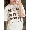 image:imageRoseSeek Girls Graphic Print Tee Shirt Round Neck Short Sleeve T Shirts Summer Cute Trendy TopsMix White