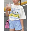 image:imageRoseSeek Girls Graphic Print Tee Shirt Round Neck Short Sleeve T Shirts Summer Cute Trendy TopsMix White and Yellow