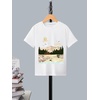 image:imageRoseSeek Girls Graphic Print Tee Shirt Round Neck Short Sleeve T Shirts Summer Cute Trendy TopsMountain White