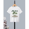 image:imageRoseSeek Girls Graphic Print Tee Shirt Round Neck Short Sleeve T Shirts Summer Cute Trendy TopsPalm Tree White