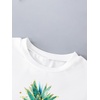 image:imageRoseSeek Girls Graphic Print Tee Shirt Round Neck Short Sleeve T Shirts Summer Cute Trendy TopsPineapple White