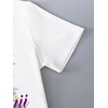 image:imageRoseSeek Girls Graphic Print Tee Shirt Round Neck Short Sleeve T Shirts Summer Cute Trendy TopsPineapple White