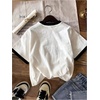 image:imageRoseSeek Girls Graphic Print Tee Shirt Round Neck Short Sleeve T Shirts Summer Cute Trendy TopsStar White