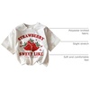 image:imageRoseSeek Girls Graphic Print Tee Shirt Round Neck Short Sleeve T Shirts Summer Cute Trendy TopsStrawberry White