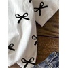 image:imageRoseSeek Girls Graphic Print Tee Shirt Round Neck Short Sleeve T Shirts Summer Cute Trendy TopsWhite Black Bow