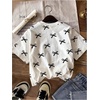 image:imageRoseSeek Girls Graphic Print Tee Shirt Round Neck Short Sleeve T Shirts Summer Cute Trendy TopsWhite Black Bow