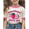 image:imageRoseSeek Girls Graphic Print Tee Shirt Round Neck Short Sleeve T Shirts Summer Cute Trendy TopsWhite With Pink