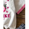 image:imageRoseSeek Girls Graphic Print Tee Shirt Round Neck Short Sleeve T Shirts Summer Cute Trendy TopsWhite With Pink
