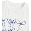 image:imageRoseSeek Girls Graphic Print Tee Shirt Round Neck Short Sleeve T Shirts Summer Cute Trendy TopsWhite and Blue Bow