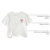 image:imageRoseSeek Girls Graphic Print Tee Shirt Round Neck Short Sleeve T Shirts Summer Cute Trendy TopsWhite and Pink