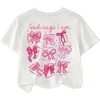 image:imageRoseSeek Girls Graphic Print Tee Shirt Round Neck Short Sleeve T Shirts Summer Cute Trendy TopsWhite and Pink