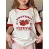 image:imageRoseSeek Girls Graphic Print Tee Shirt Round Neck Short Sleeve T Shirts Summer Cute Trendy TopsWhite and Red