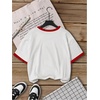image:imageRoseSeek Girls Graphic Print Tee Shirt Round Neck Short Sleeve T Shirts Summer Cute Trendy TopsWhite and Red
