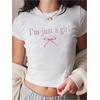 image:imageRoseSeek Girls Graphic Tee Crew Neck Letter Bow Print Crop Tops Casual Cute Short Sleeve T ShirtWhite