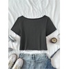 image:imageRoseSeek Girls Graphic Tees Off The Shoulder Tops Short Sleeve Jersey Shirts Y2K Crop TopsDark Grey