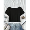 image:imageRoseSeek Girls Graphic Tees Off The Shoulder Tops Short Sleeve Jersey Shirts Y2K Crop TopsNumber Black