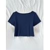 image:imageRoseSeek Girls Graphic Tees Off The Shoulder Tops Short Sleeve Jersey Shirts Y2K Crop TopsRoyal Blue