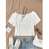 image:imageRoseSeek Girls Graphic Tees Off The Shoulder Tops Short Sleeve Jersey Shirts Y2K Crop TopsWhite