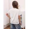 image:imageRoseSeek Girls Graphic Tees Short Sleeve Bow Print Tee Tops Crew Neck Drop Shoulder Casual Summer T ShirtsCat Print White