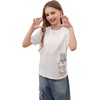 image:imageRoseSeek Girls Graphic Tees Short Sleeve Bow Print Tee Tops Crew Neck Drop Shoulder Casual Summer T ShirtsCat Print White