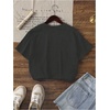image:imageRoseSeek Girls Graphic Tees Short Sleeve Bow Print Tee Tops Crew Neck Drop Shoulder Casual Summer T ShirtsDark Grey