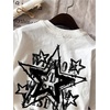 image:imageRoseSeek Girls Graphic Tees Short Sleeve Bow Print Tee Tops Crew Neck Drop Shoulder Casual Summer T ShirtsStar White