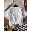 image:imageRoseSeek Girls Graphic Tees Short Sleeve Bow Print Tee Tops Crew Neck Drop Shoulder Casual Summer T ShirtsWhite