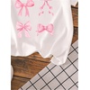 image:imageRoseSeek Girls Graphic Tees Short Sleeve Bow Print Tee Tops Crew Neck Drop Shoulder Casual Summer T ShirtsWhite Pink Bow