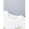 image:imageRoseSeek Girls Graphic Tees Short Sleeve Bow Print Tee Tops Crew Neck Drop Shoulder Casual Summer T ShirtsWhite and Green