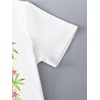 image:imageRoseSeek Girls Graphic Tees Short Sleeve Bow Print Tee Tops Crew Neck Drop Shoulder Casual Summer T ShirtsWhite and Green