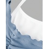 image:imageRoseSeek Girls Halter Crop Tops Colorblock Bowknot Fake Two Piece Cute Summer T Shirt Y2k Tops TrendyBlue and White