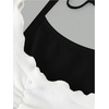 image:imageRoseSeek Girls Halter Crop Tops Colorblock Bowknot Fake Two Piece Cute Summer T Shirt Y2k Tops TrendyBow Black and White