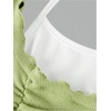 image:imageRoseSeek Girls Halter Crop Tops Colorblock Bowknot Fake Two Piece Cute Summer T Shirt Y2k Tops TrendyGreen
