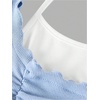 image:imageRoseSeek Girls Halter Crop Tops Colorblock Bowknot Fake Two Piece Cute Summer T Shirt Y2k Tops TrendyLight Blue